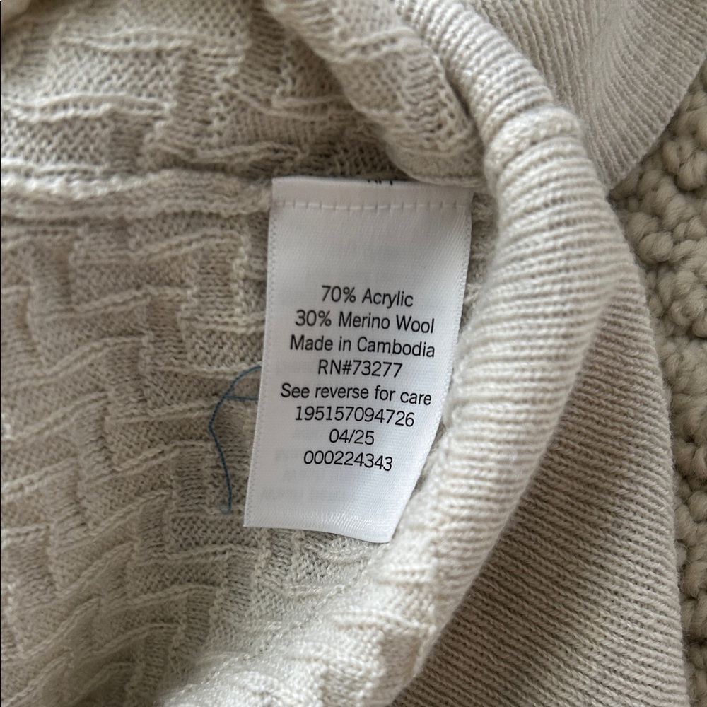 Apt. 9 Men's Long Sleeve Knit Polo in Light Beige - Picture 4 of 4